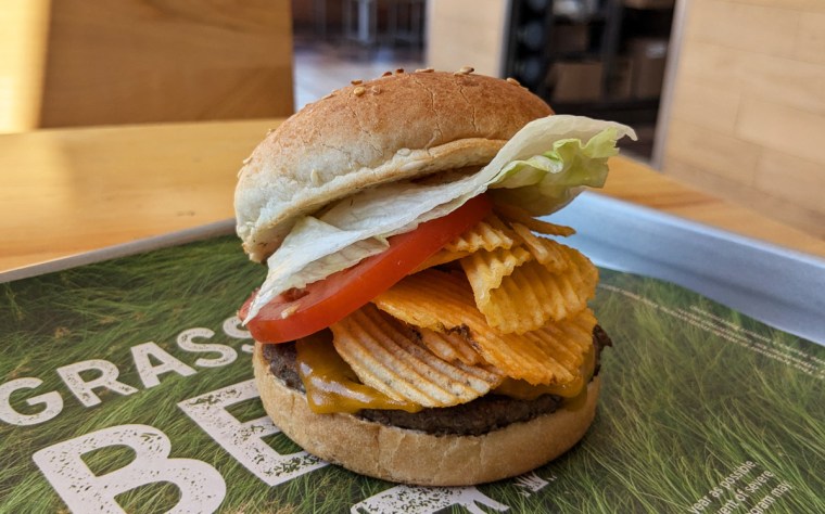 Ruffles Crunch Teen Burger at A&W