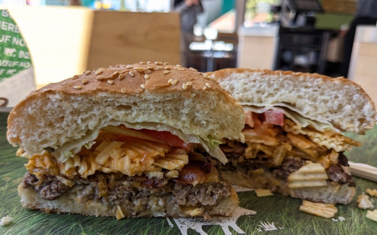 Ruffles Crunch Teen Burger at A&W