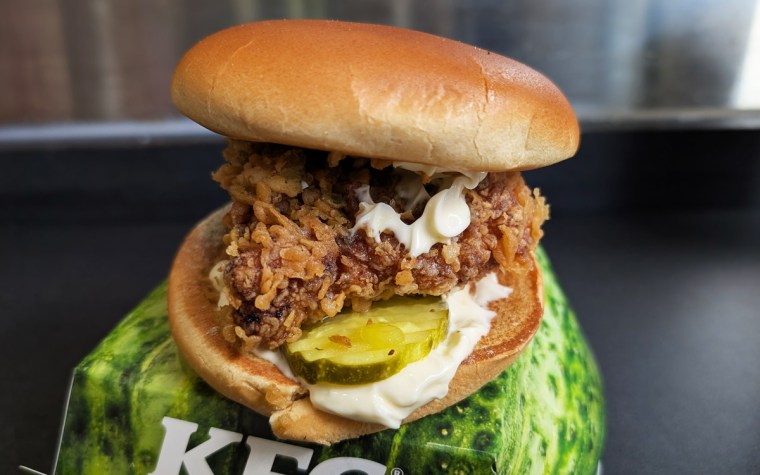 Pickle Sandwich and Fried Pickle Chips at KFC