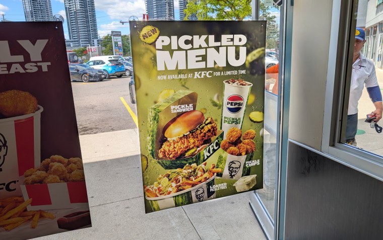 Pickle Sandwich and Fried Pickle Chips at KFC