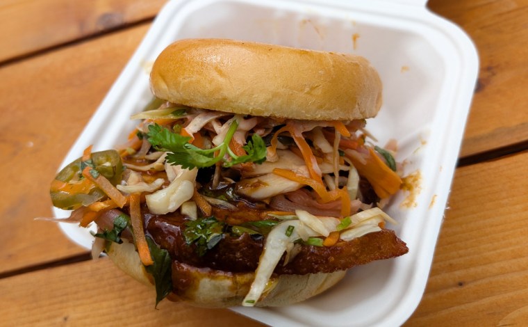 General Tao Pork Belly Sandwich from Heirloom Food Truck