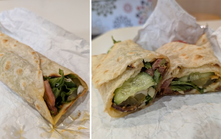 Sujuk saj wrap from The Saj Wraps