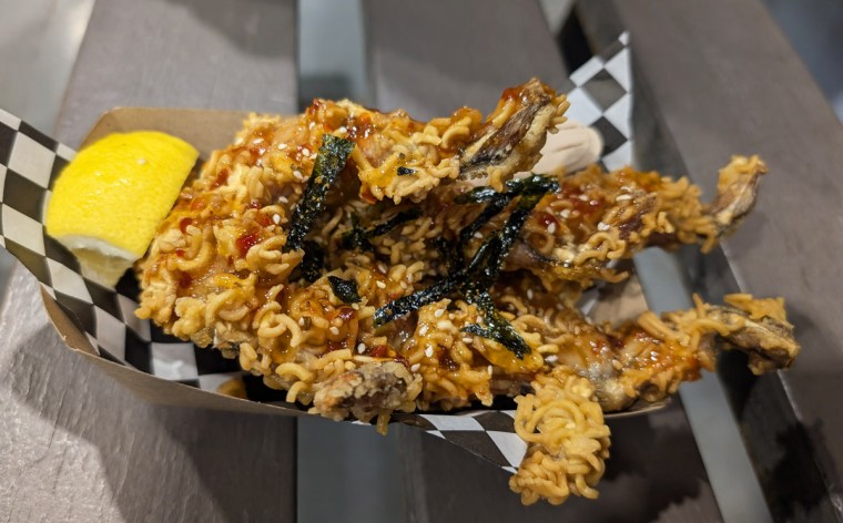 Ramen-crusted frog legs from Farm to Fryer